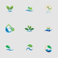 hydrocultuur logo set vector illustratie ontwerpsjabloon