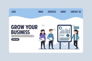 modern bedrijf groei webpagina ontwerp illustratie vector
