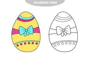 eenvoudige kleurplaat. decoratie paasei. kleurboek voor kinderen. vector