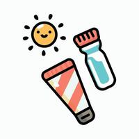 sunblock zonnescherm icoon voor zomer seizoen geïsoleerd illustratie wit achtergrond vector