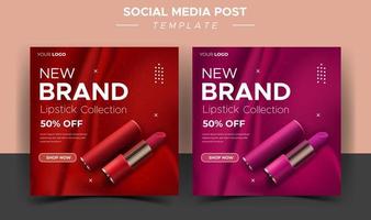 lippenstift social media social media postsjabloon vector