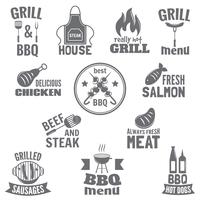 BBQ grill-etiket vector