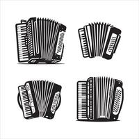 accordeon silhouet icoon grafisch logo ontwerp vector