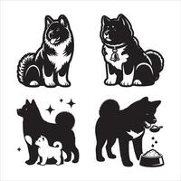 akita hond silhouet icoon grafisch logo ontwerp vector