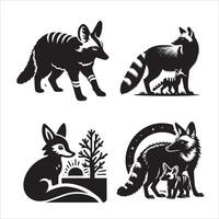 aardwolf silhouet icoon grafisch logo ontwerp vector