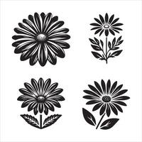 madeliefje bloem silhouet icoon grafisch logo ontwerp vector