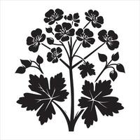 alchemilla bloem silhouet icoon grafisch logo ontwerp vector