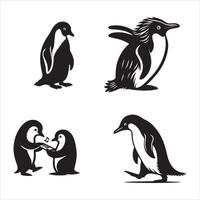 pinguïn silhouet icoon grafisch logo ontwerp vector