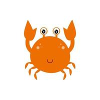 schattige cartoon krab geïsoleerd op een witte achtergrond. kinder vectorillustratie. ontwerp van kinderkamer, otkritki, boeken, textiel. vector