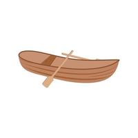 boot met roeispanen op een witte achtergrond. cartoon vectorillustratie voor kinderen. vector