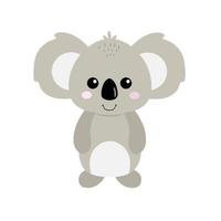 schattige cartoon karakter koala beer geïsoleerd op een witte achtergrond. afdrukken voor kinderfeestjes, kaarten met dieren, alfabet voor de ontwikkeling van kinderen. vectorillustratie met de hand. vector