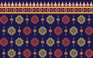 meetkundig bloemen etnisch kleding stof naadloos patroon kleurrijk. traditioneel etnisch textiel gedrukt patroon, ontworpen voor achtergrond ,behang ,tapijt ,kleding , afgedrukt patroon ,kleding stof ,borduurwerk vector
