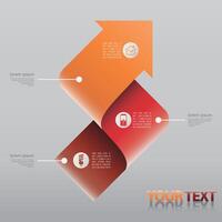 tegenover pijlen infografieken, tegenover routebeschrijving kaart ontwerp, omgekeerde pijlen afzet infographic element, presentatie vector