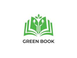 groen boek logo ontwerp vector