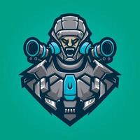 gamer mascot logo ontwerp vector, gamer illustratie voor sportteam. moderne illustratorconceptstijl voor badge vector