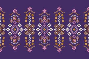 traditioneel etnisch motieven ikat meetkundig kleding stof patroon kruis steek.ikat borduurwerk etnisch oosters pixel Purper paars achtergrond. samenvatting, illustratie. textuur, sjaal, decoratie, behang. vector