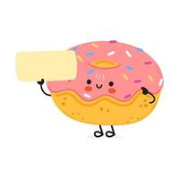 schattig boos donut karakter. hand- getrokken tekenfilm kawaii karakter illustratie icoon. geïsoleerd Aan wit achtergrond. verdrietig donut karakter concept vector