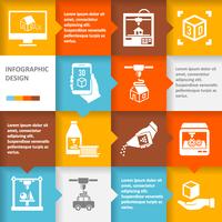 printer 3d infographic vector