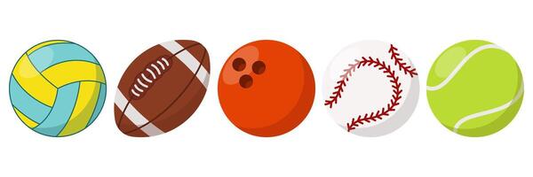 sport- velden. sport ballen. speelplaats sport concept. teken, symbool, icoon of logo geïsoleerd. vlak ontwerp. tekenfilm illustratie. vector