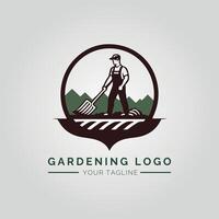 tuin en fabriek minimalistische logo concept vector