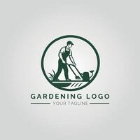 tuin en fabriek minimalistische logo concept vector