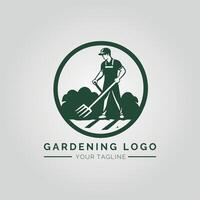 tuin en fabriek minimalistische logo concept vector