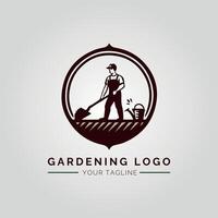 tuin en fabriek minimalistische logo concept vector