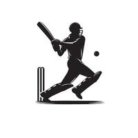 krekel speler silhouet. krekel speler batsman verschillend strekking silhouet illustratie. krekel speler logo vector