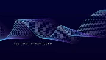 abstract blauw Golf lijn patroon Aan donker blauw achtergrond. futuristische technologie concept. pak voor banier, poster, omslag, brochure, folder, website vector
