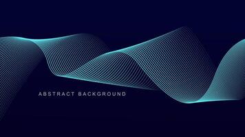 abstract blauw Golf lijn patroon Aan donker blauw achtergrond. futuristische technologie concept. pak voor banier, poster, omslag, brochure, folder, website vector