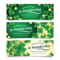 Sint patrick's day klaver banners vector