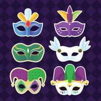 een mardi gras festival masker stickers vector