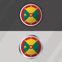 Grenada ronde vlag sjabloon vector