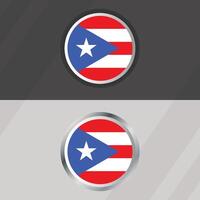puerto rico ronde vlag sjabloon vector