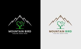 berg heuvel icoon, vogel logo , vogel heuvel natuurlijk modern dier bedrijf concept sjabloon vector