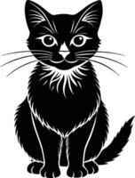 zwart en wit kat illustratie vector