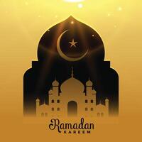 mooi moskee met vallend licht, Ramadan kareem achtergrond vector