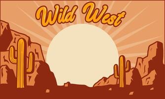 wild west ontwerp met de zon achter het. Super goed voor wild wereld, western en andere ontwerpen. vector