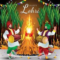 vier het feest van het lohri-festival vector