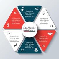 zeshoek infografisch. sjabloon voor wielersport diagram, grafiek, presentatie. bedrijf concept met 6 opties, onderdelen, stappen of processen. vector