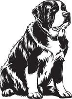 st. Bernard hond clip art, st. Bernard zwart vector