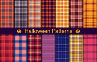 halloween plaid bundels, textiel ontwerp, geruit kleding stof patroon voor shirt, jurk, pak, omhulsel papier afdrukken, uitnodiging en geschenk kaart. vector