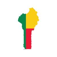 Benin kaart. kaart van Benin met nationaal vlag. vector