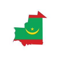 mauritania kaart. kaart van mauritania met nationaal vlag. vector