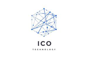 logo voor blockchain technologie vector