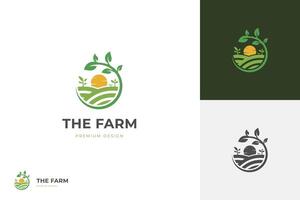 landbouw agronomie of plantage logo icoon ontwerp verstand groeit fabriek grafisch gemakkelijk logo. biologisch leven stijl branding logo sjabloon vector