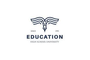 pen boek onderwijs logo gemakkelijk wijnoogst lijn stijl voor Universiteit, boek verhaal logo identiteit vector