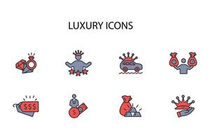 luxe icoon instellen..bewerkbaar slag.lineair stijl teken voor gebruik web ontwerp, logo.symbool illustratie. vector