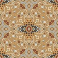 wijnoogst Arabisch patroon. Perzisch gekleurde tapijt. rijk ornament voor kleding stof ontwerp, handgemaakt, interieur decoratie, textiel. blauw achtergrond. vector