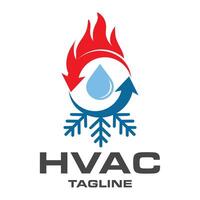 hvac logo ontwerp sjabloon, koeling en verwarming logo illustratie. vector